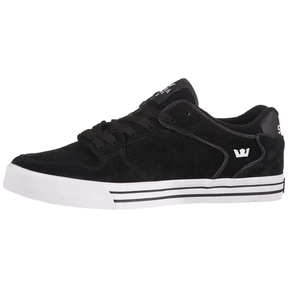 Baskets Basses Supra Vaider Low Noir Black Suede/White Homme | EHX-64202159